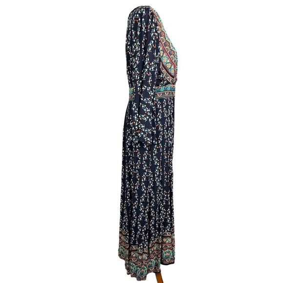NWOT SHEIN Plunging Neck Tribal Print Floral Motif Maxi Dress Boho Dress 12/XL - Picture 4 of 12